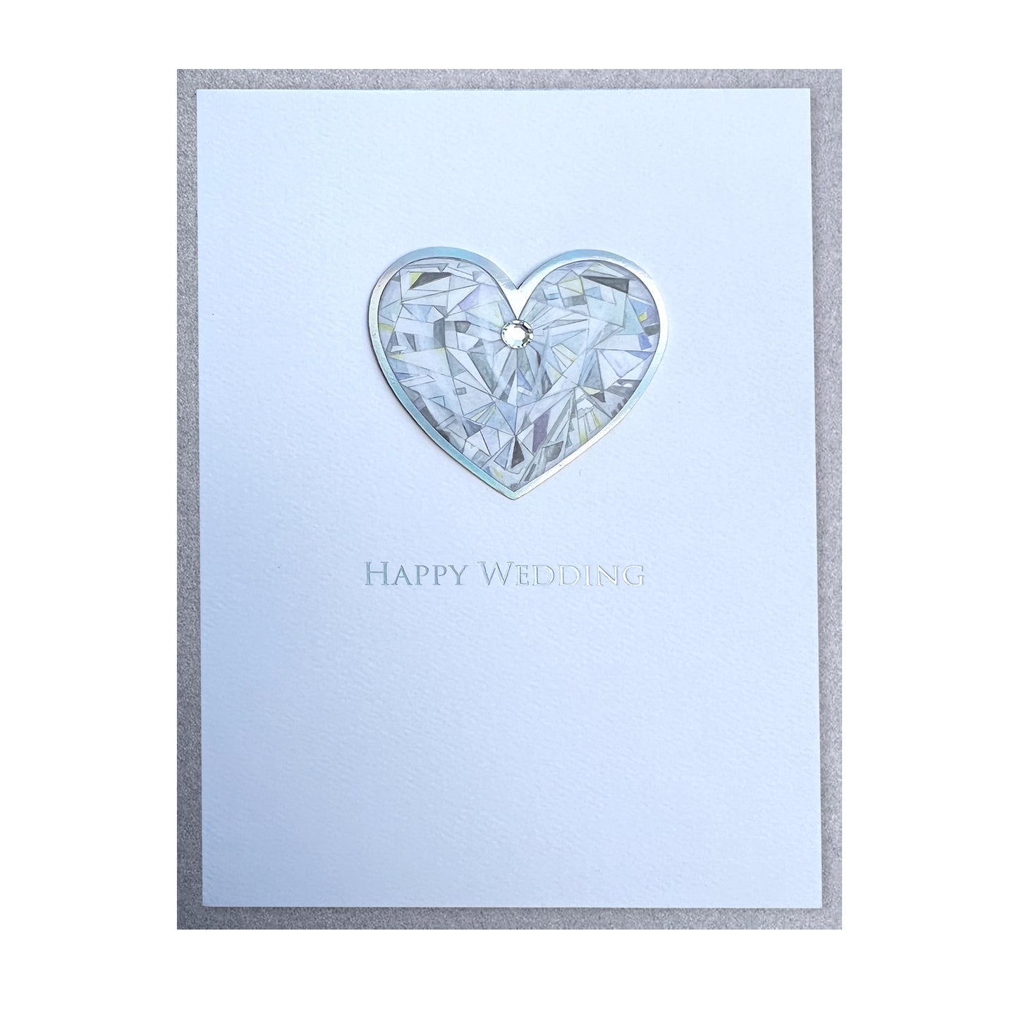 Crystal Heart Wedding Card