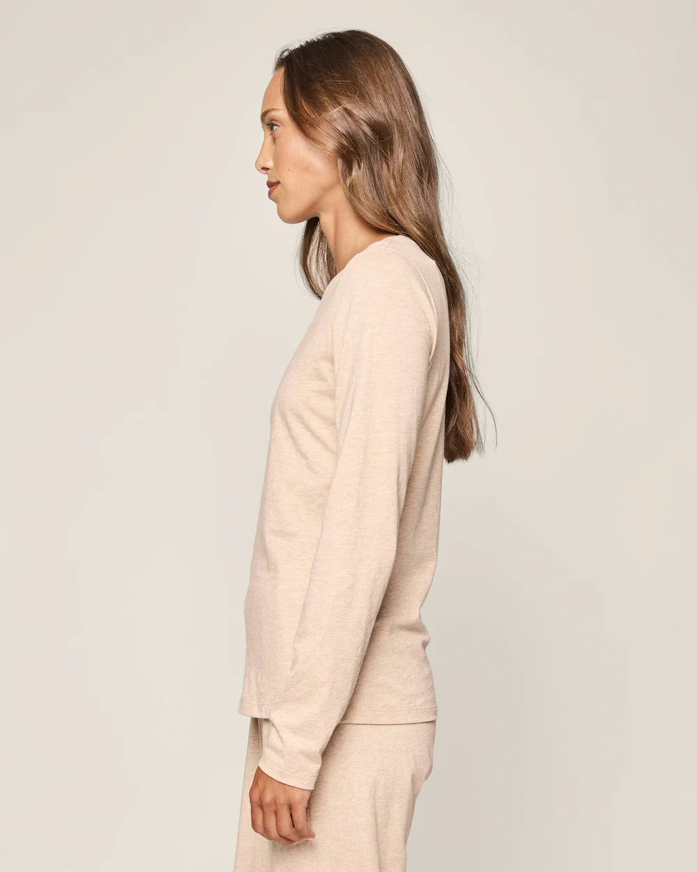 Women's Pima Long Sleeve Top in Camel