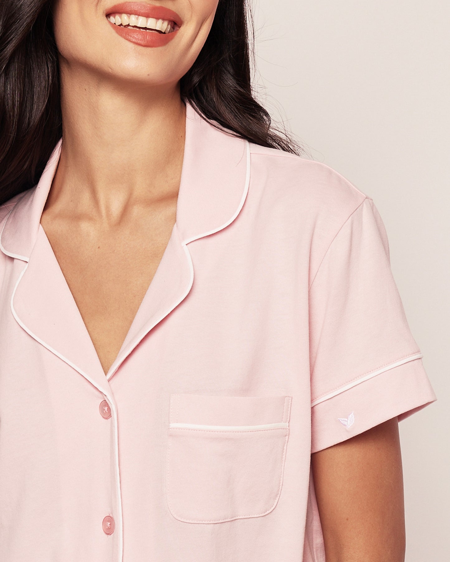 Women's Pima Pajama Short Sleeve Set in Pink