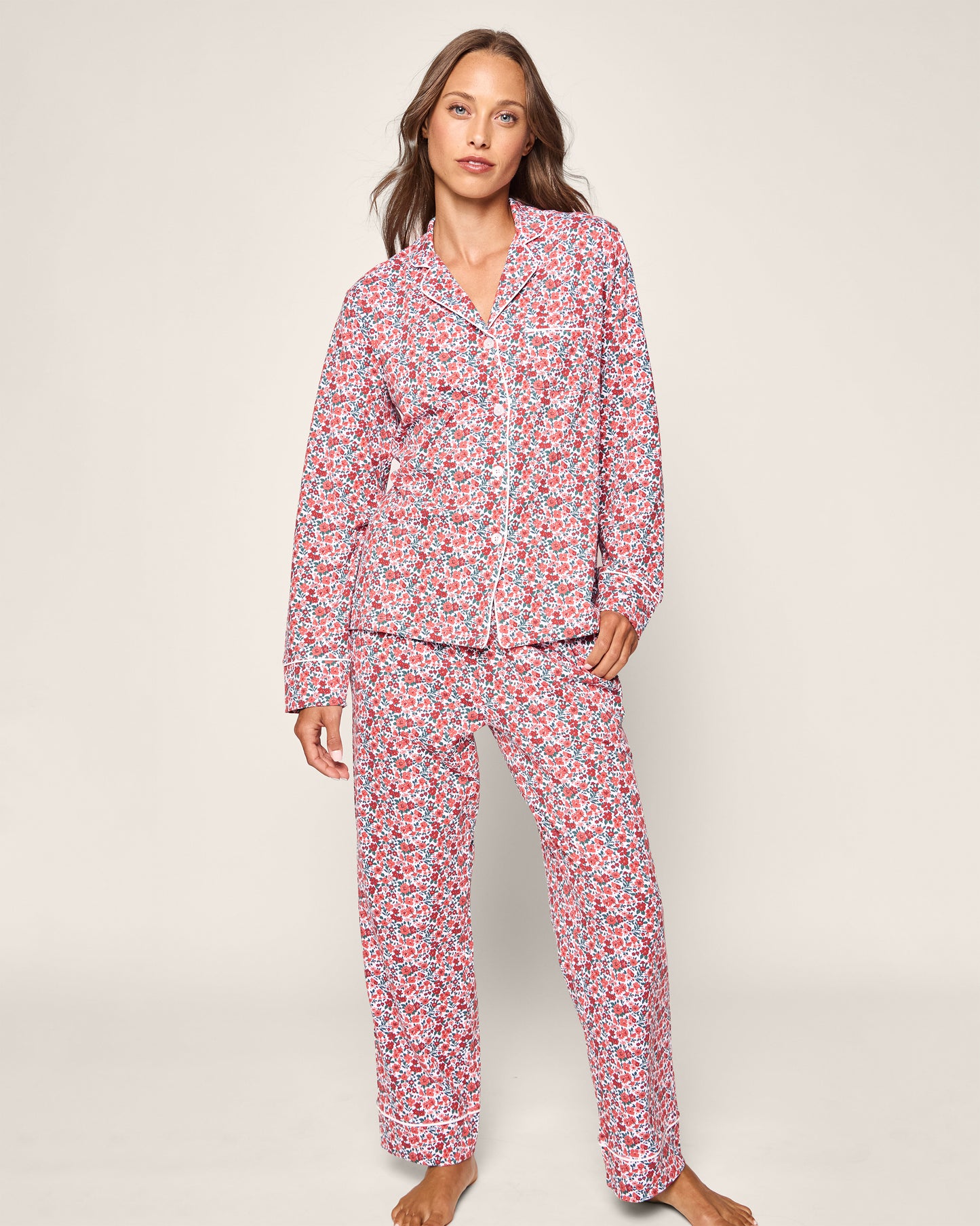 Women's Pima Pajama Set in Fleurs de Rose