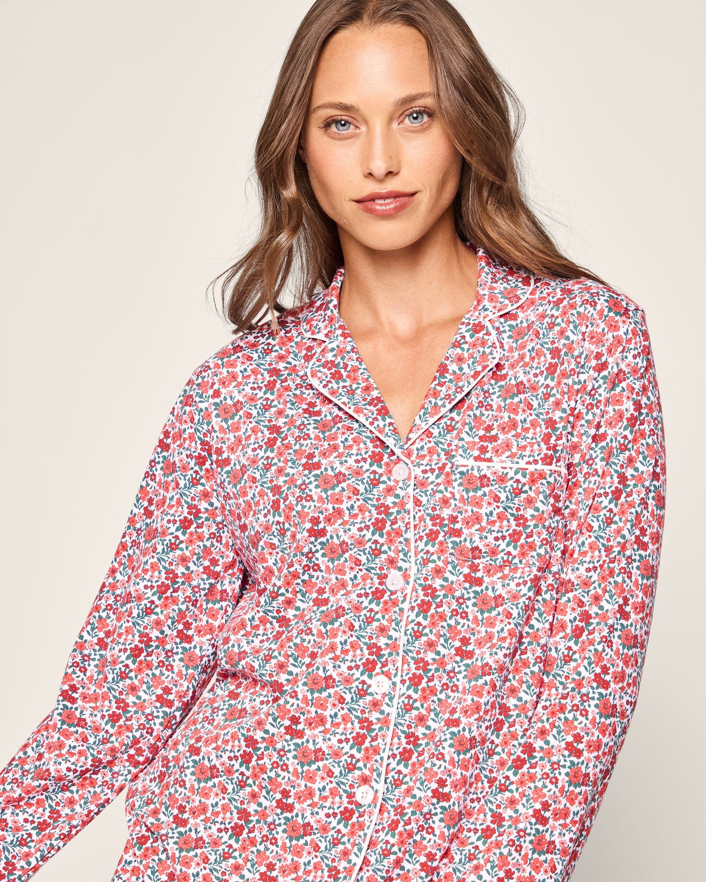 Women's Pima Pajama Set in Fleurs de Rose