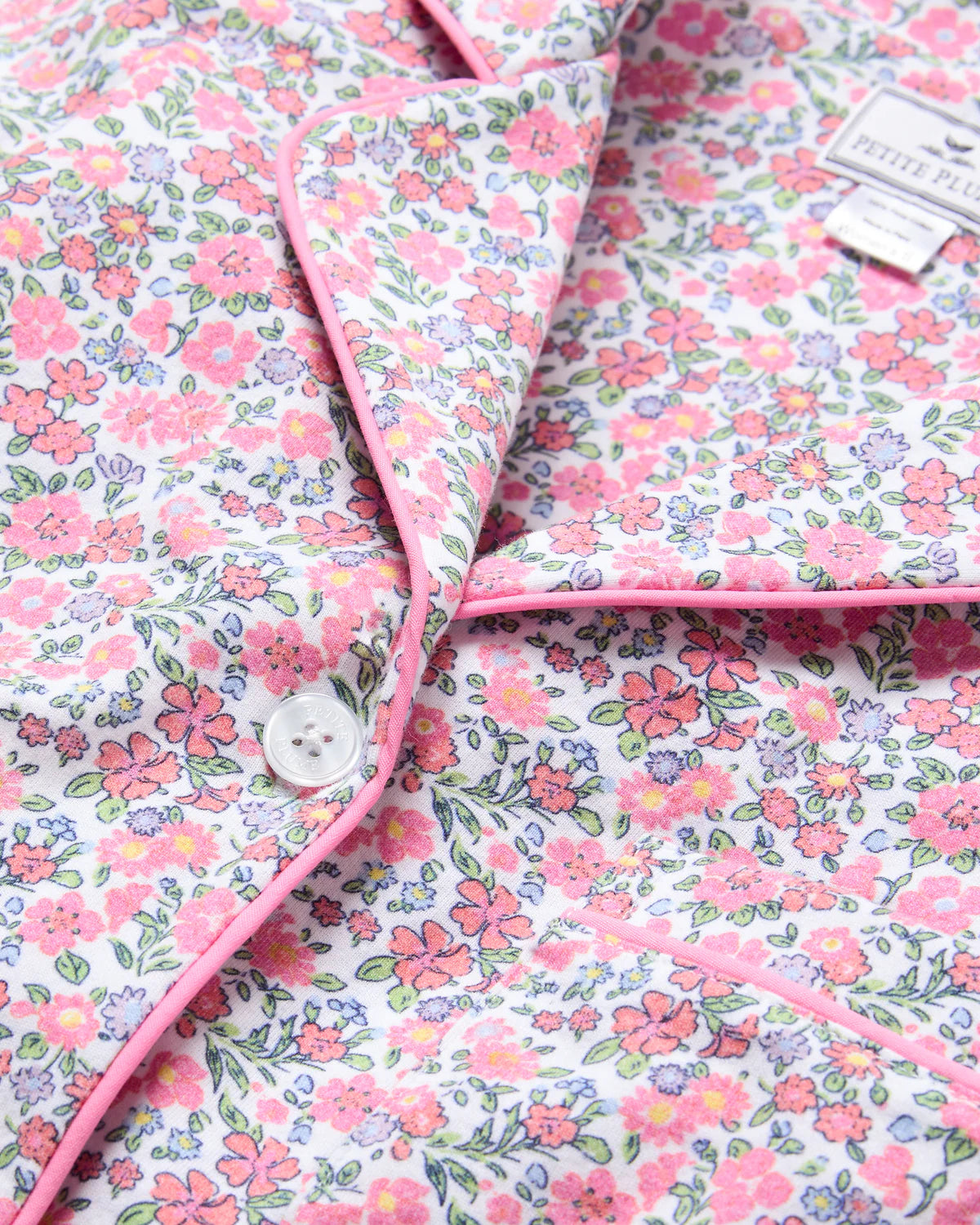 Women's Pima Short Sleeve Short Set in Fleurs de Rose