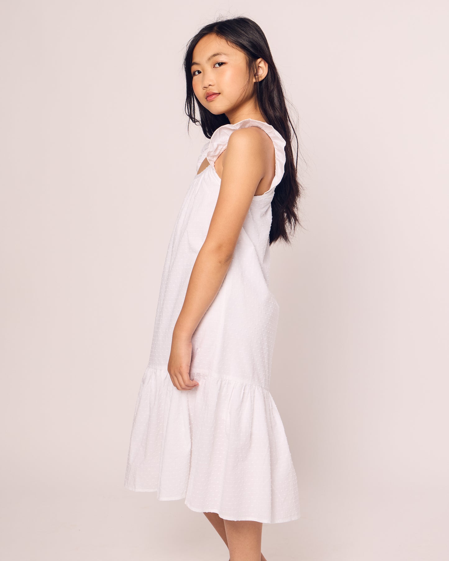 Girl's Swiss Dots Celeste Nightgown in White