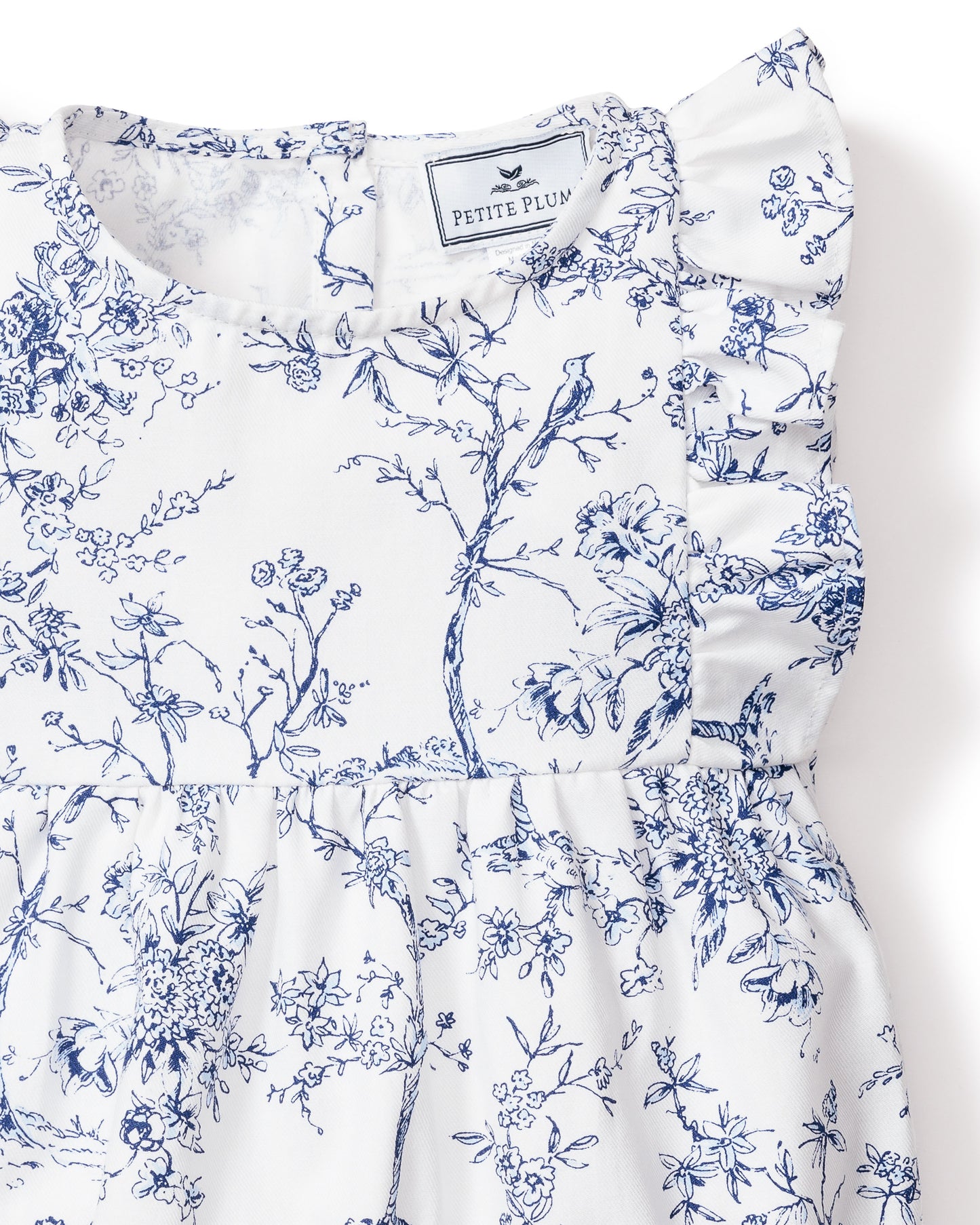 Baby's Twill Ruffled Romper in Timeless Toile