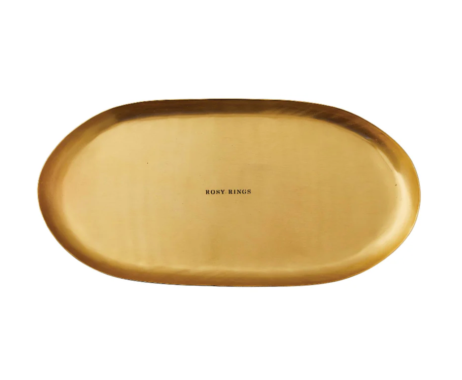 Brick Oval Gold Candle Plate