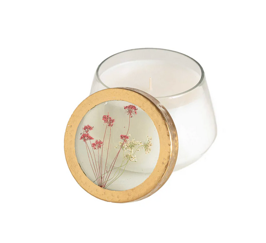 Spicy Apple Medium Pressed Floral Candle