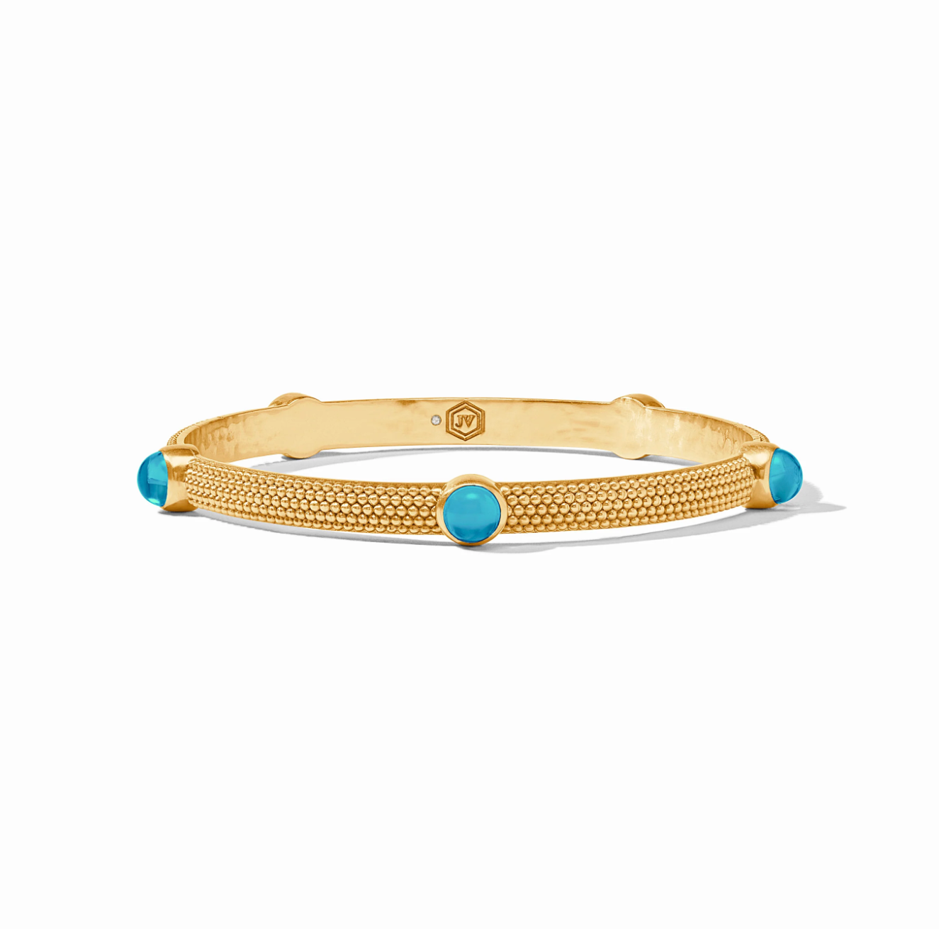 Cabochon Bangle: Iridescent London Blue, Medium