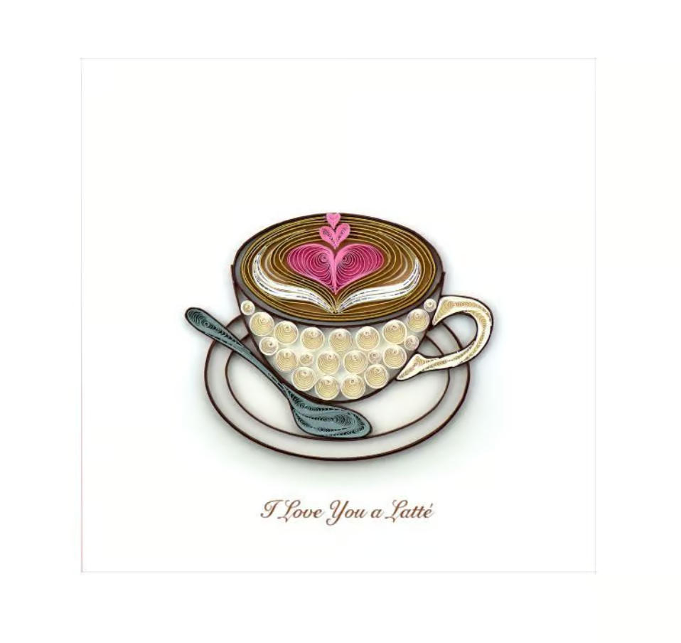Quilled Heart Latte Valentine's Card