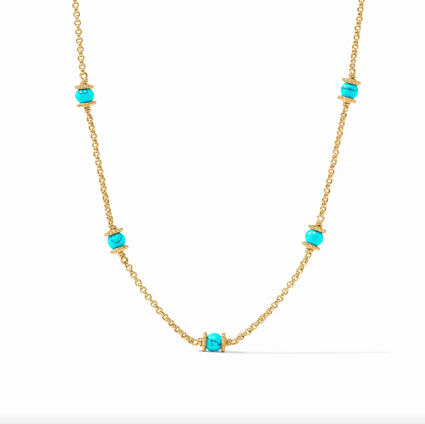 Hydra Delicate Station Necklace Turquoise Blue