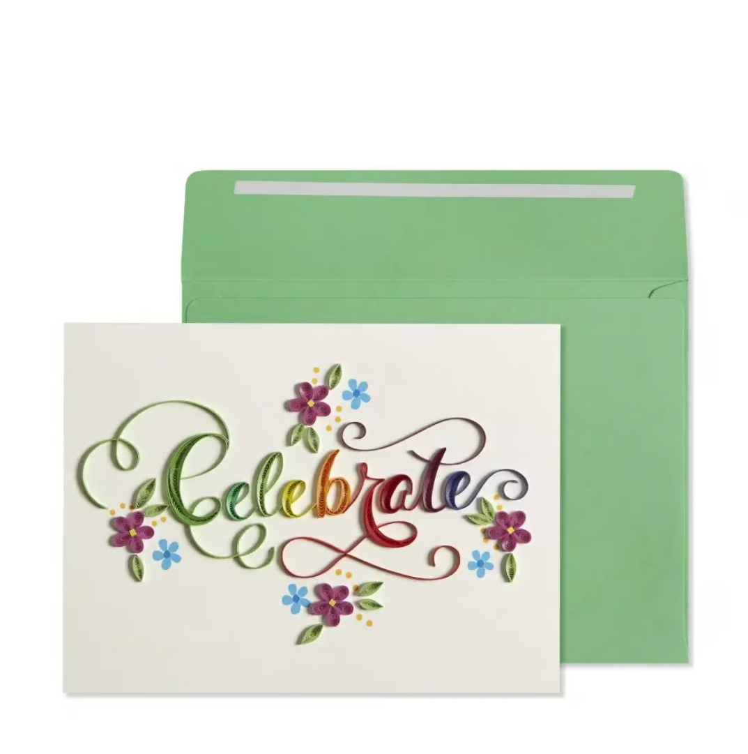 Quilled Celebrate Lettering Graduation Card