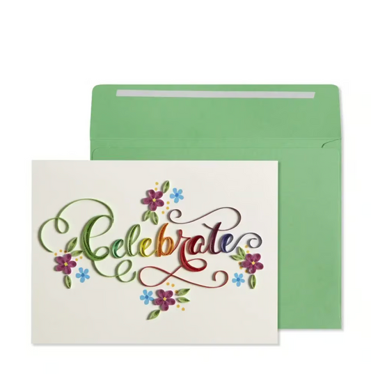 Quilled Celebrate Lettering Graduation Card