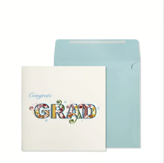 Quilled Congrats Grad Lettering Graduation Card
