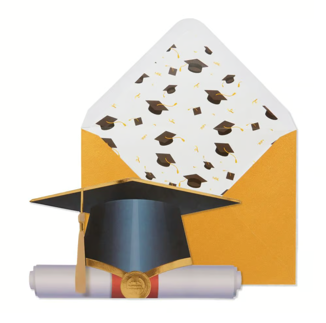 Die Cut Mortar Brd And Diploma Graduation Card