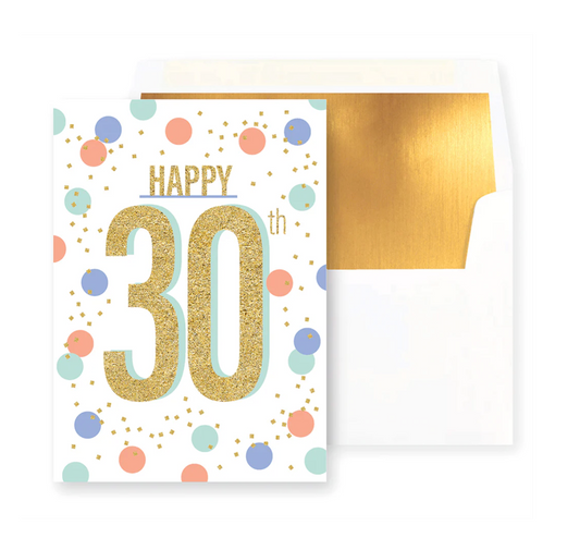 Happy 30th Confetti Dots Birthday Card