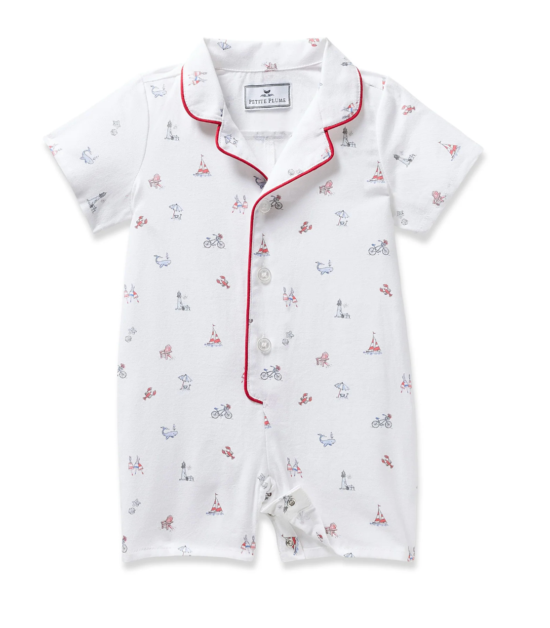 Baby's Twill Summer Romper in Coastal Charms