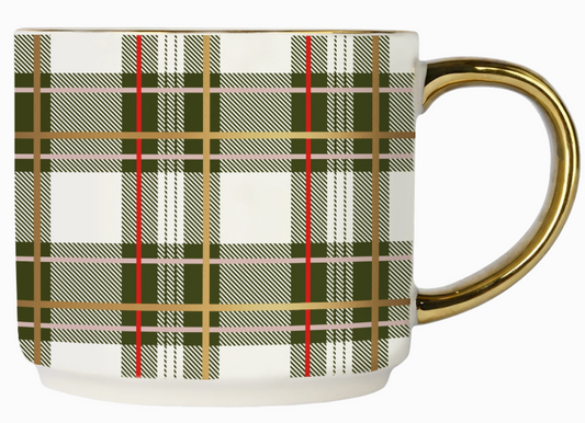 Green Plaid Coffee Mug