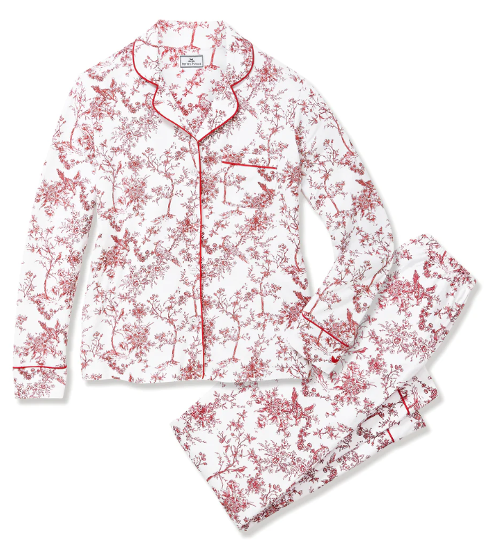 Women's Pima Pajama Set in Red Timeless Toile