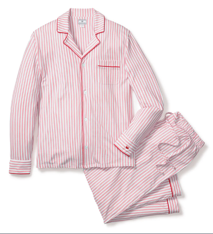 Men's Pima Pajama Set in Antique Red Ticking