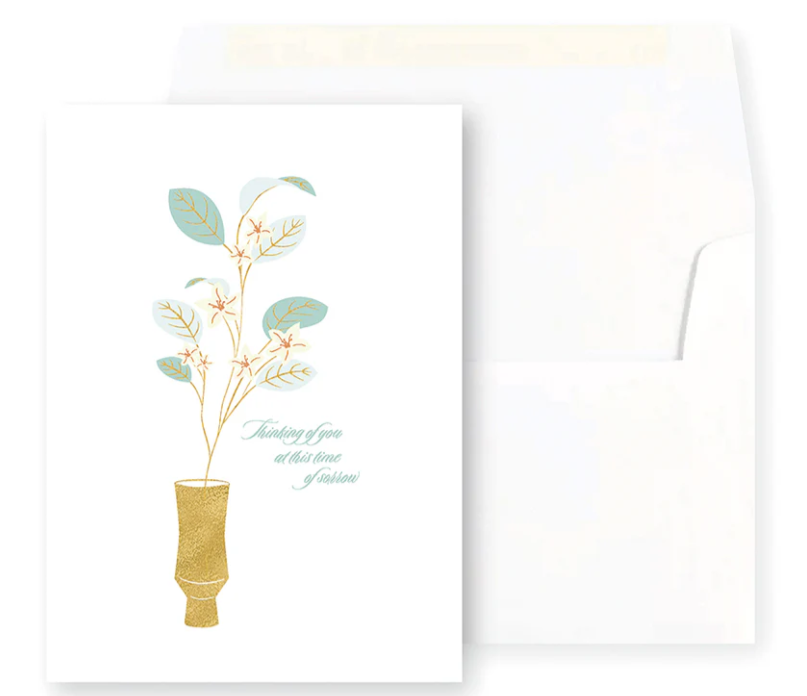 Simple Stem in Vase Sympathy Card