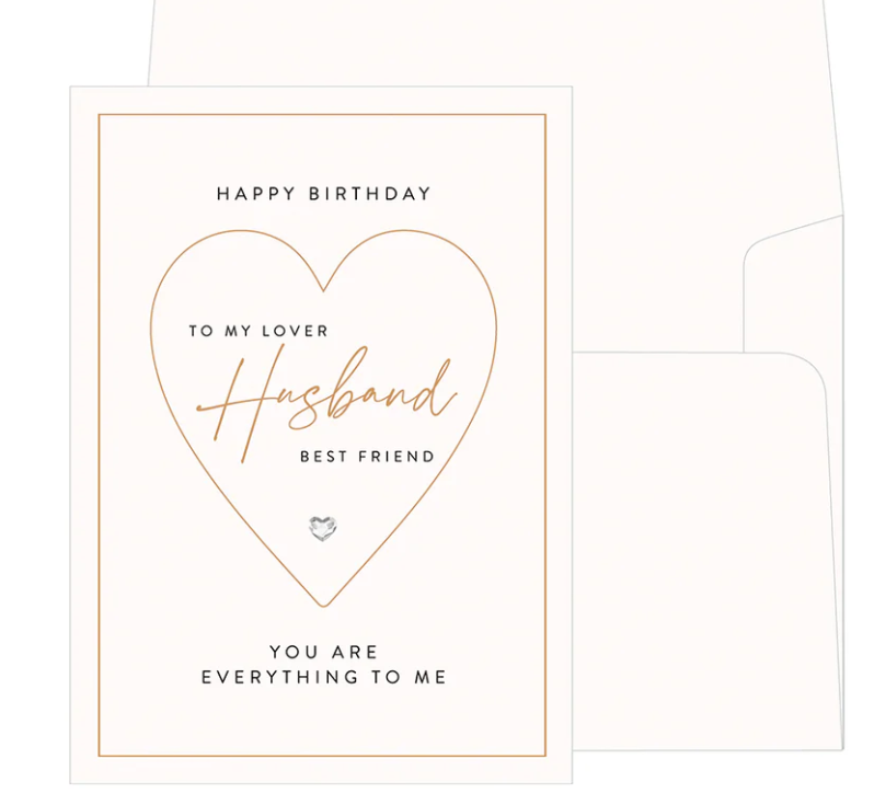 Husband Love Letterpress Birthday Card