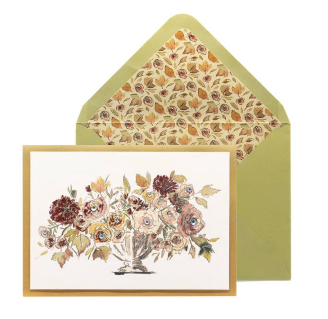 Wide Fall Bouquet Thanksgiving Card NEW