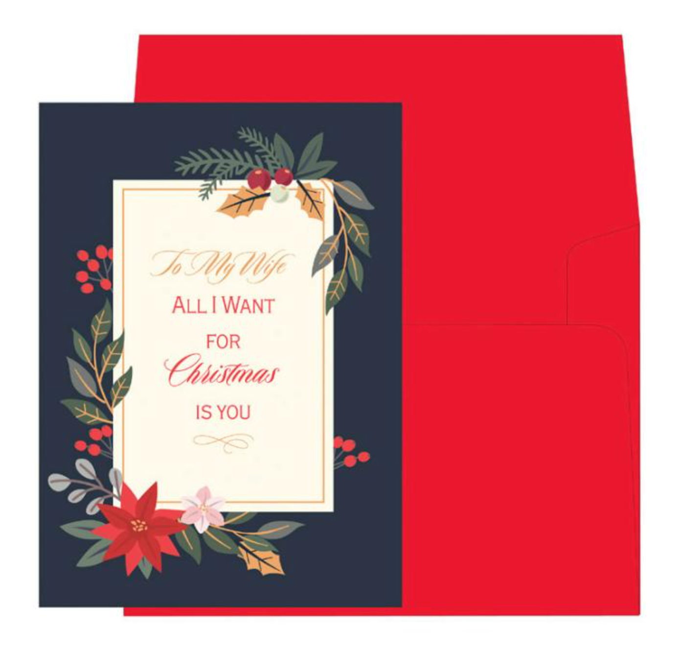 Wife All I Want for Christmas Card NEW