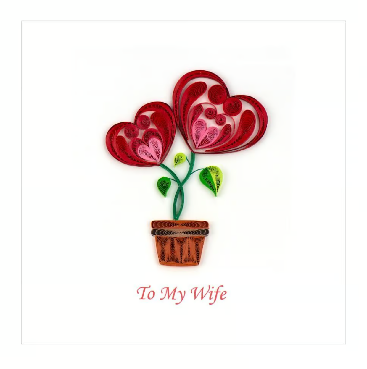Quilled Potted Heart Plant Valentine's Day Card