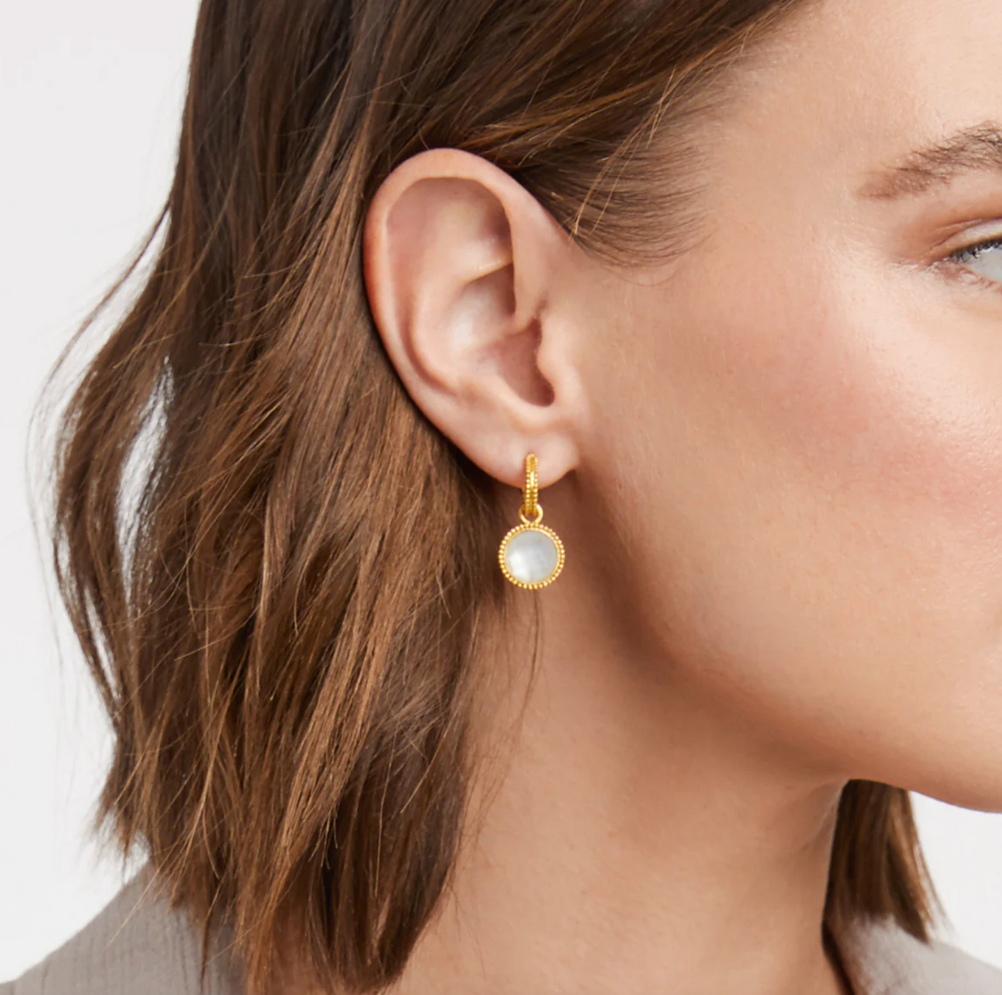 Fleur-de-lis Hoop & Charm Earring