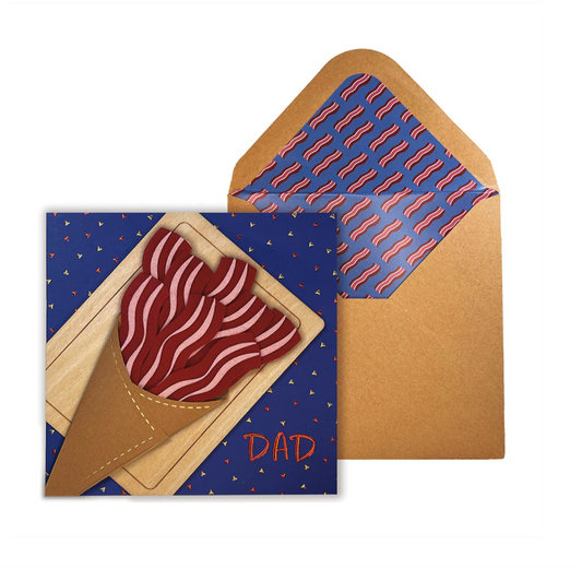 Paper Cone with Bacon Fathers Day Card