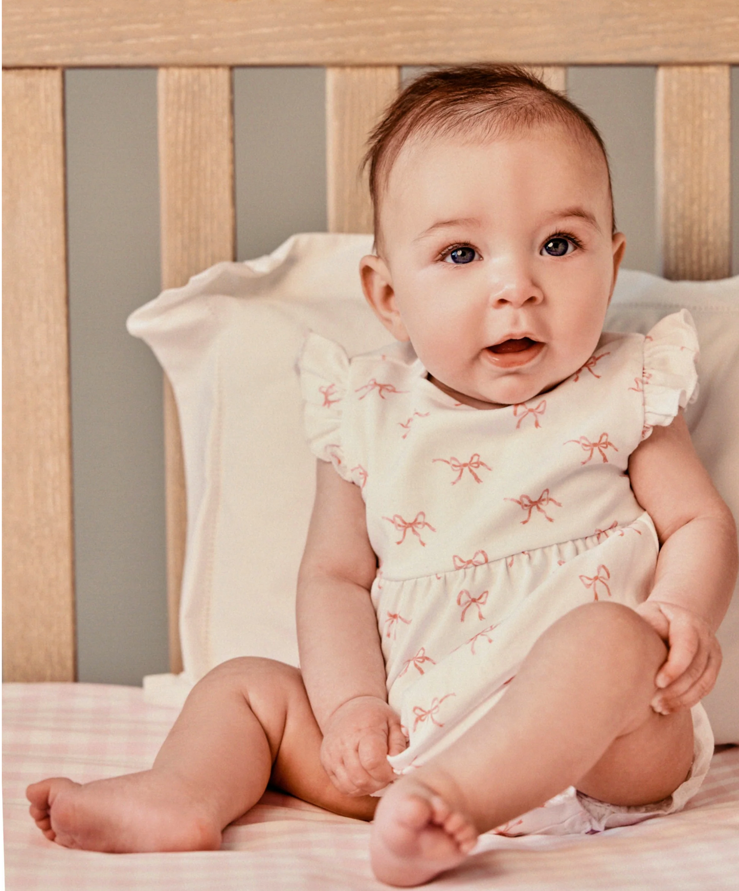 Baby's Pima Isla Play Romper in Blushing Bows