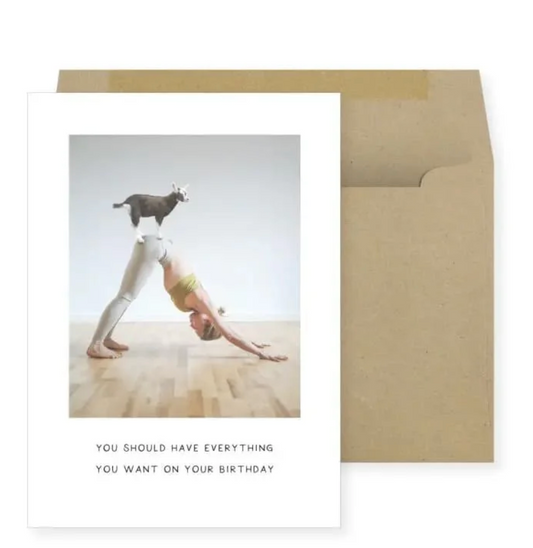 Goat Yoga Birthday Card