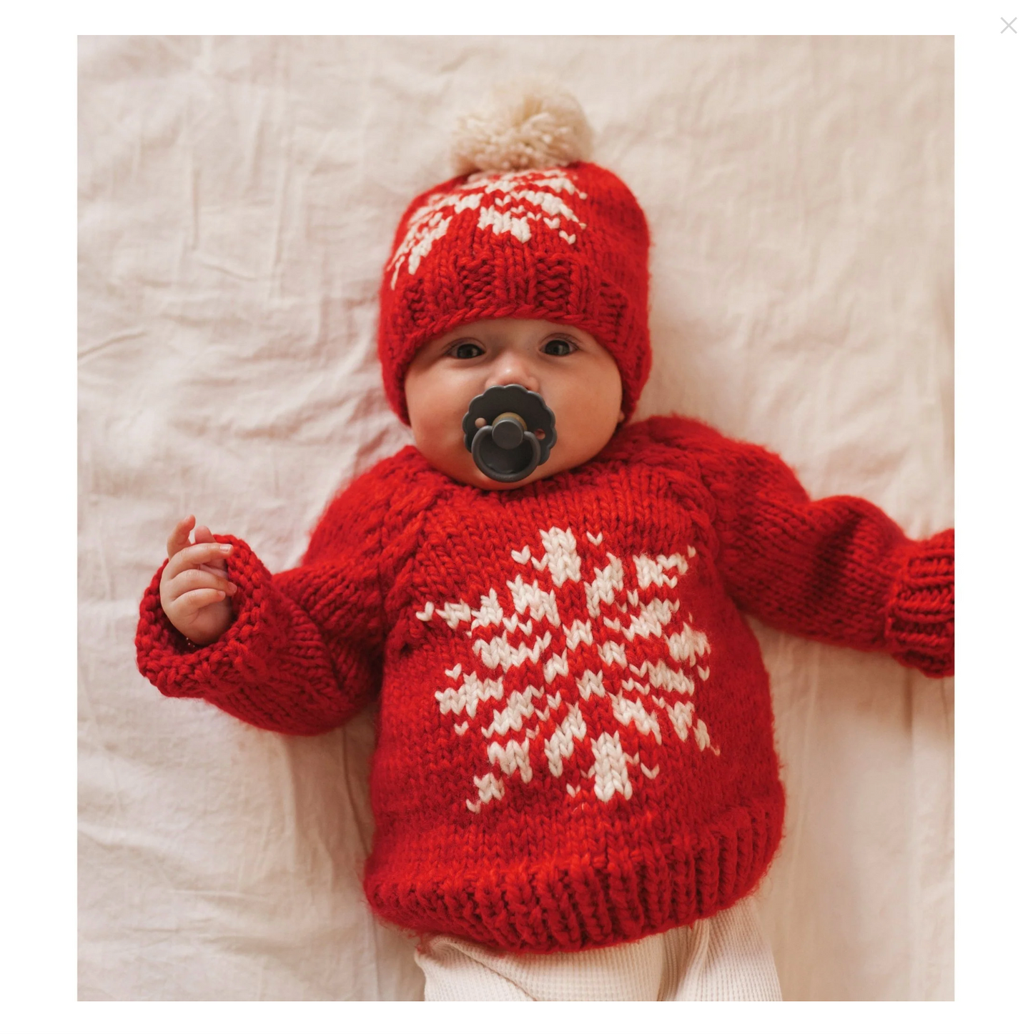 Snowflake Red Crew Neck Sweater for Baby & Toddler