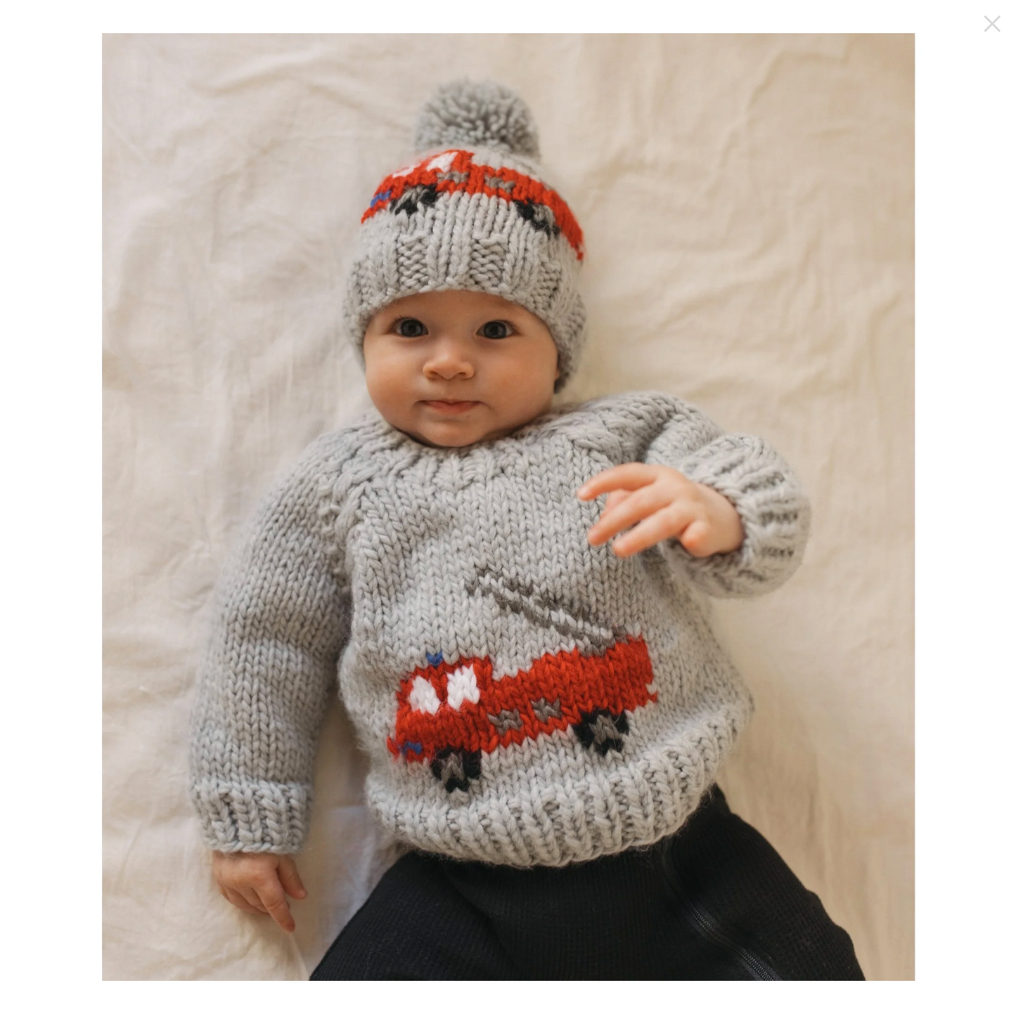 Fire Engine Crew Neck Sweater for Baby & Toddler