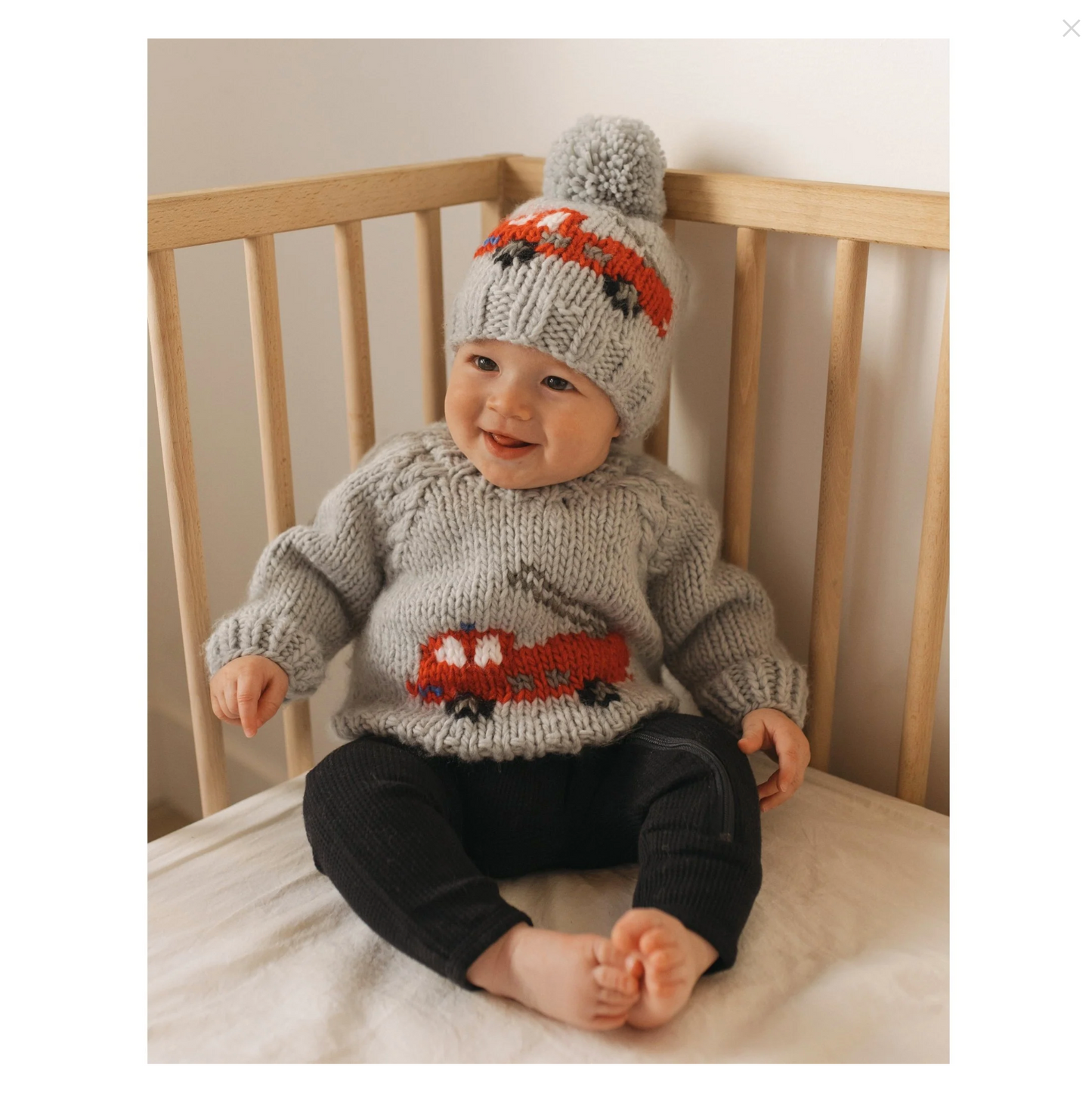 Fire Engine Crew Neck Sweater for Baby & Toddler