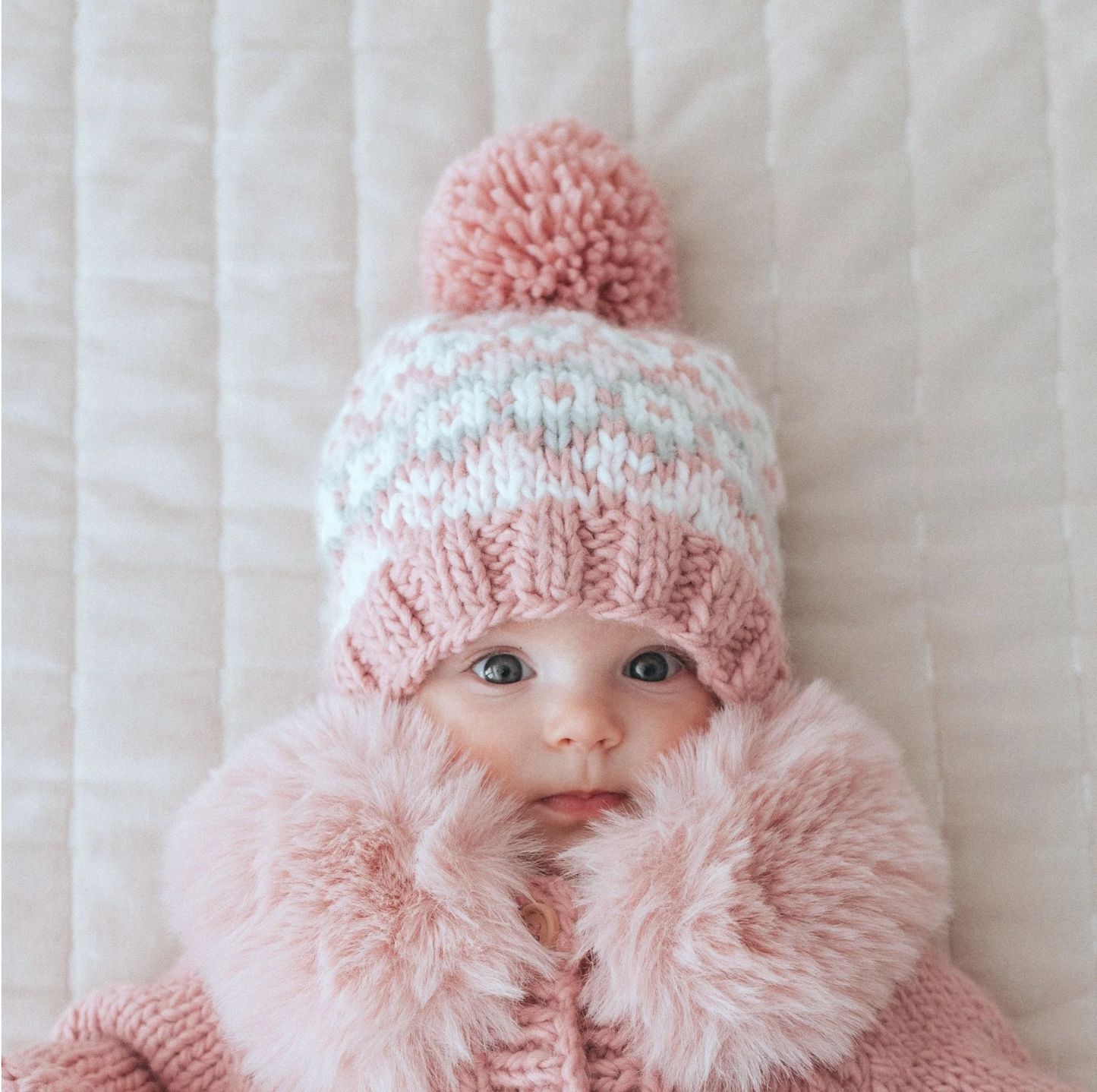 Fairisle Rosy Beanie Hat for Baby & Kids
