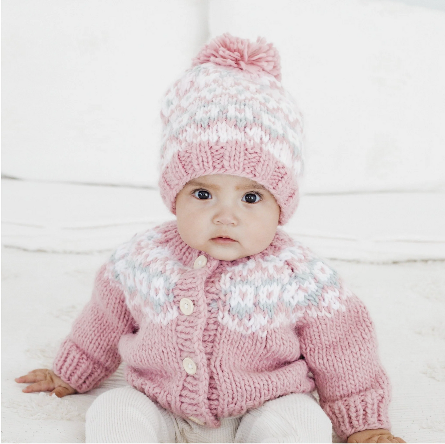 Fairisle Rosy Beanie Hat for Baby & Kids