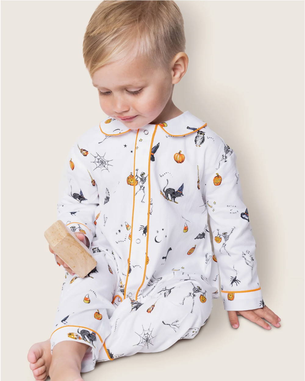 Baby's Twill Cambridge Romper in Trick or Treat
