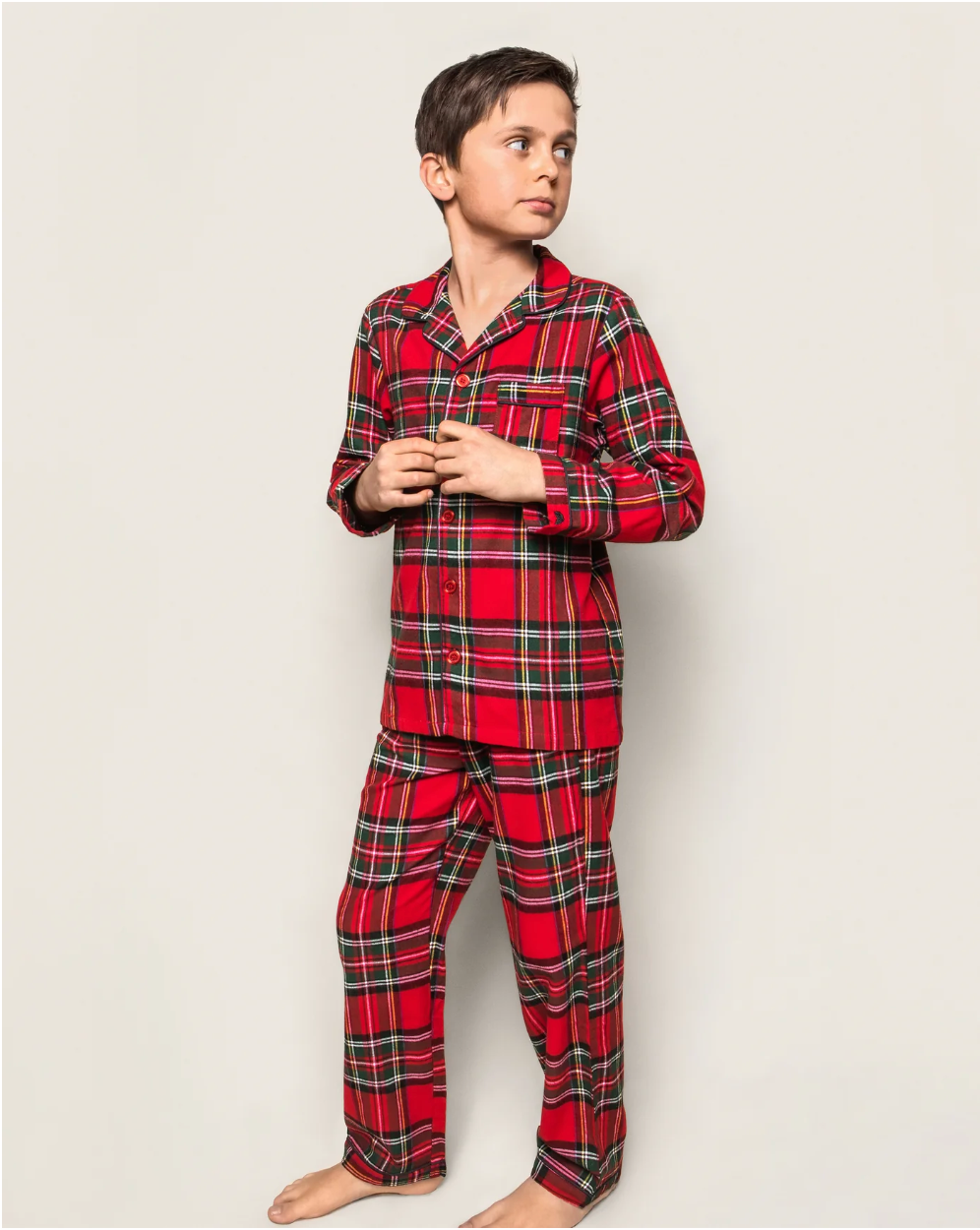 Kid's Brushed Cotton Pajama Set in Imperial Tartan