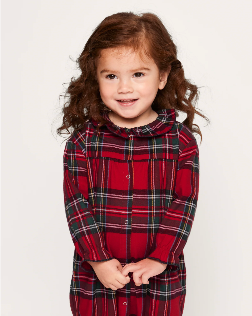 Baby's Brushed Twill Madeline Romper in Imperial Tartan