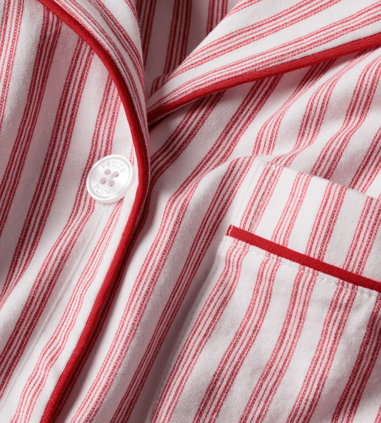 Women's Pima Pajama Set in Antique Red Ticking