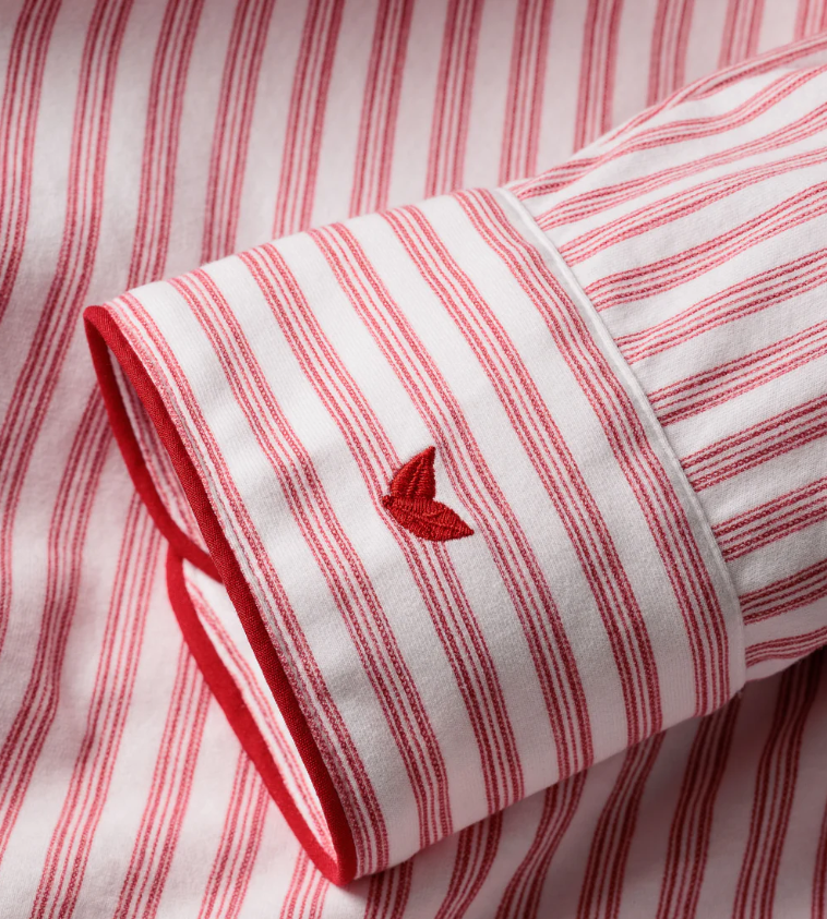 Men's Pima Pajama Set in Antique Red Ticking