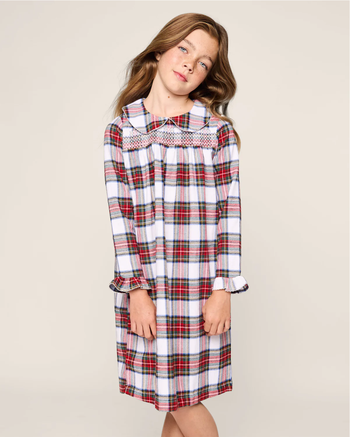 Girl's Brushed Twill Eloise Nightgown in Balmoral Tartan