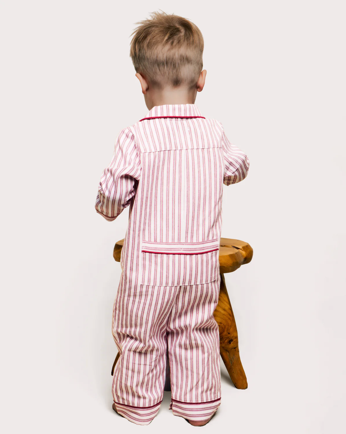 Baby's Twill Romper in Antique Red Ticking
