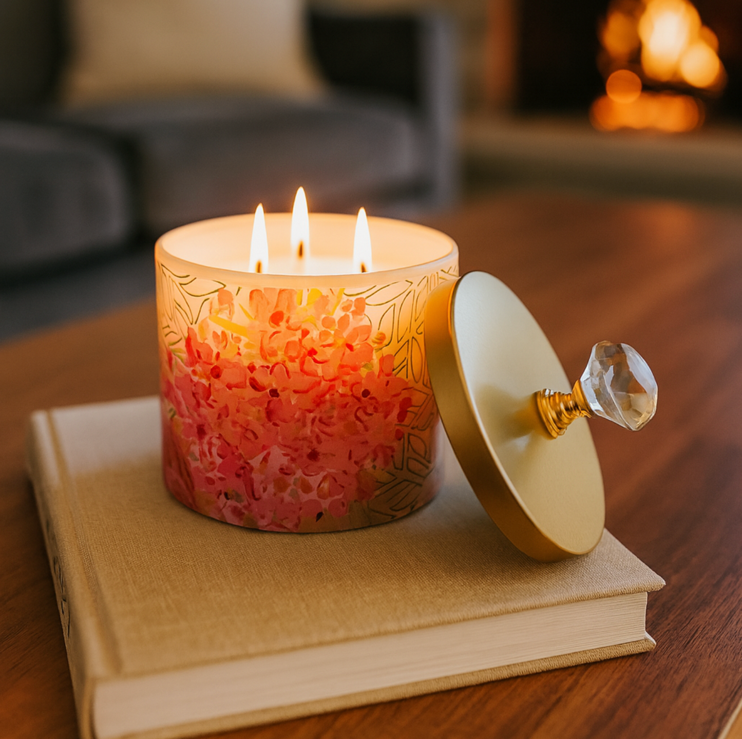 Pink Petals Candle - 15oz Flat Bottom Dish