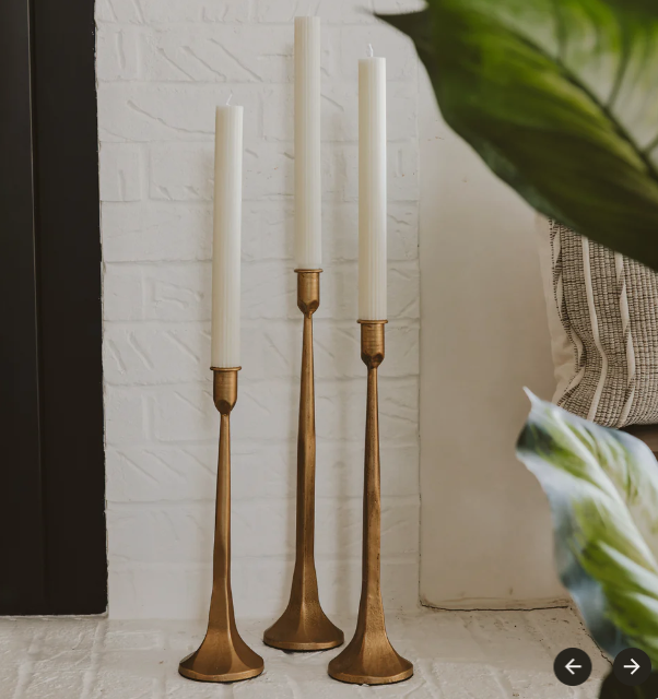 Cast Iron Taper Candle Holders Set of 3