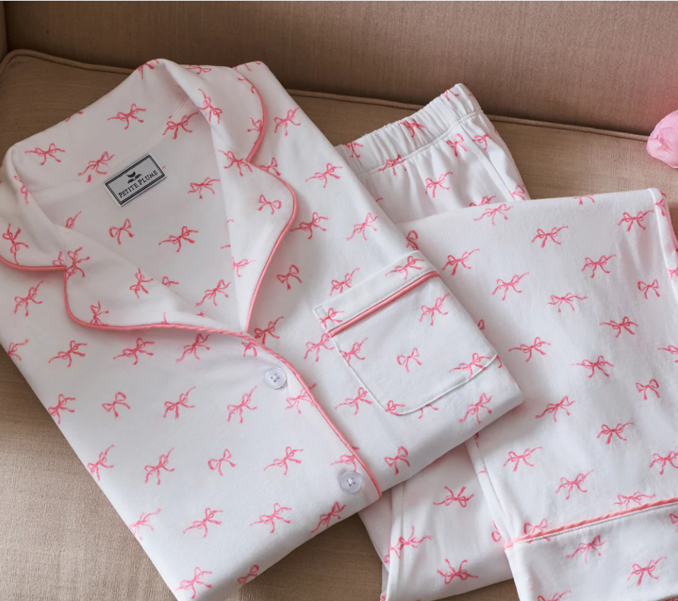 Women's Pima Pajama Set in Blushing Bows