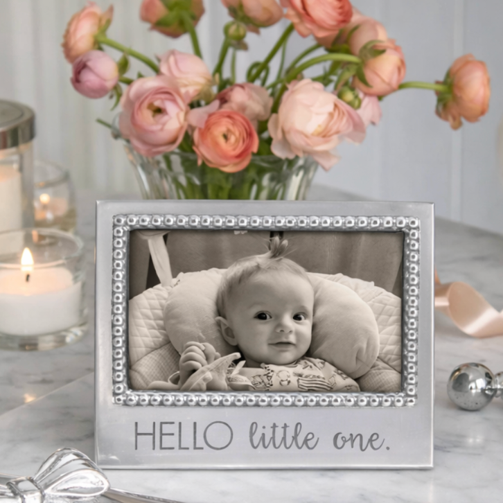 HELLO LITTLE ONE Beaded 4x6 Frame