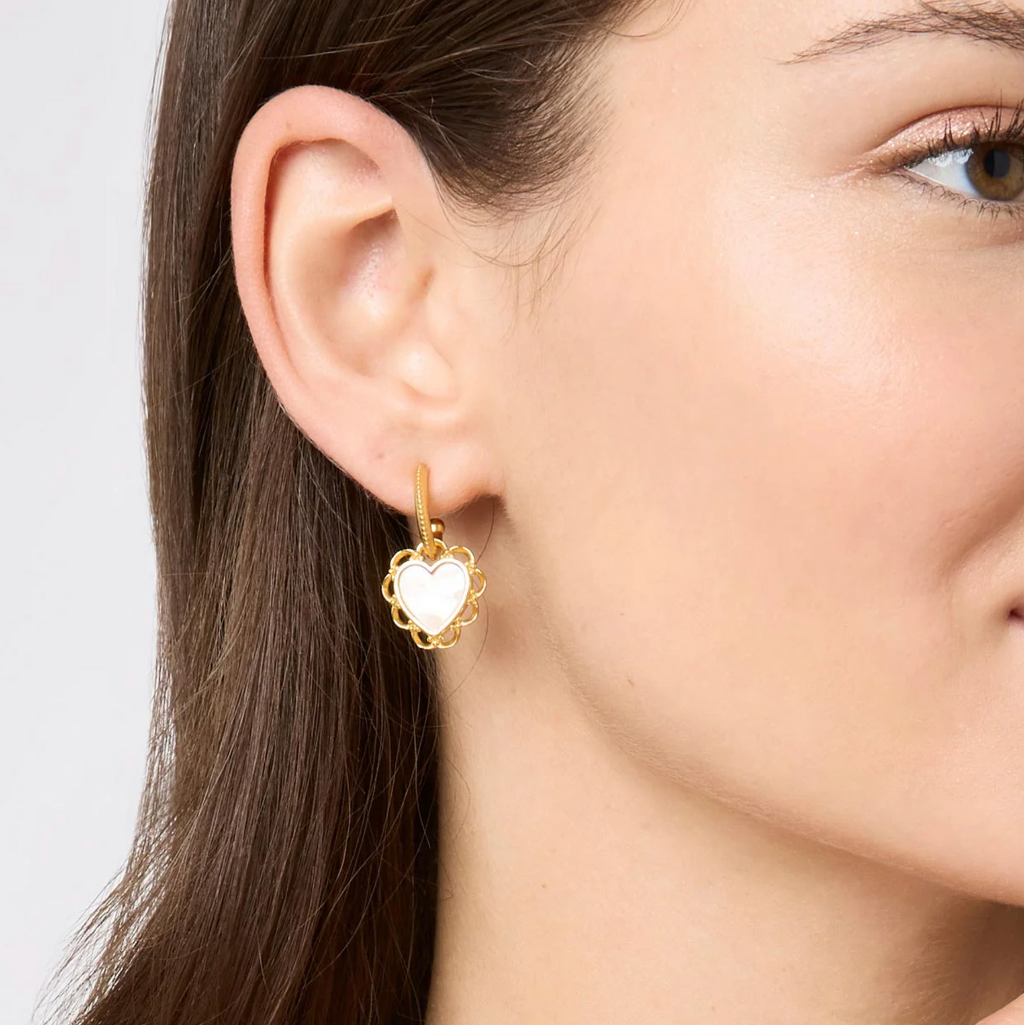 Lace Heart Hoop & Charm Earring