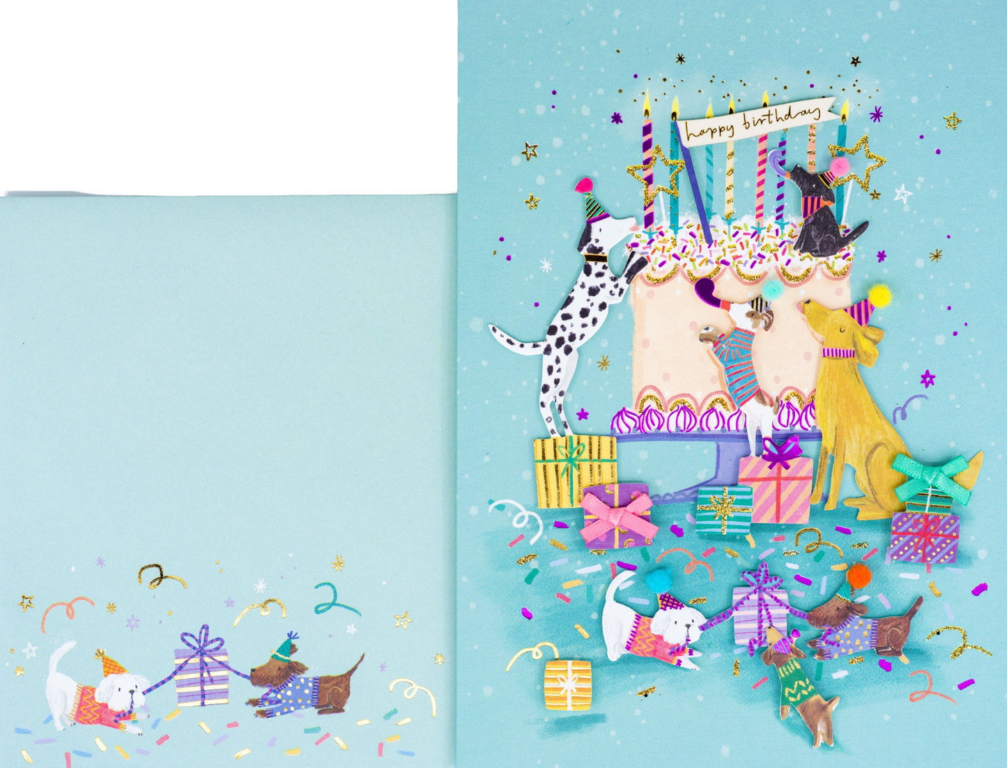 Dogs With Cake Birthday Card NEW