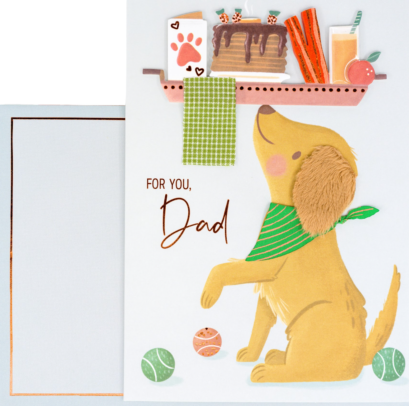 Dad Breakfast Platter Puppy Birthday Card NEW